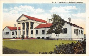 Norwalk Ohio 1930s Postcard Memorial Hospital 