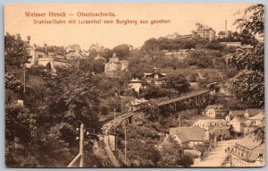 Weisser Hirsch Oberloschwitz Germany Dresden c1910 Postcard Elevated Railway