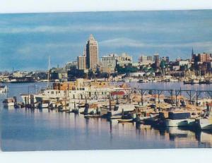 Pre-1980 MANY BOATS AT MARINA & WATERFRONT BUILDINGS Vancouver BC F4254