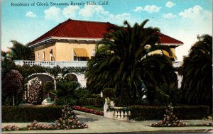 Postcard Residence of Gloria Swanson in Beverly Hills, California