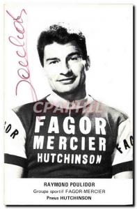 Postcard Old Bike Cycle Cycling Raymond Poulidor Fagor Mercier Tire Hutchinso...