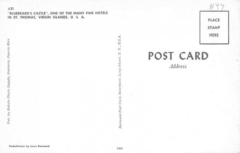 Bluebeards Castle Saint Thomas Virgin Islands Postcard