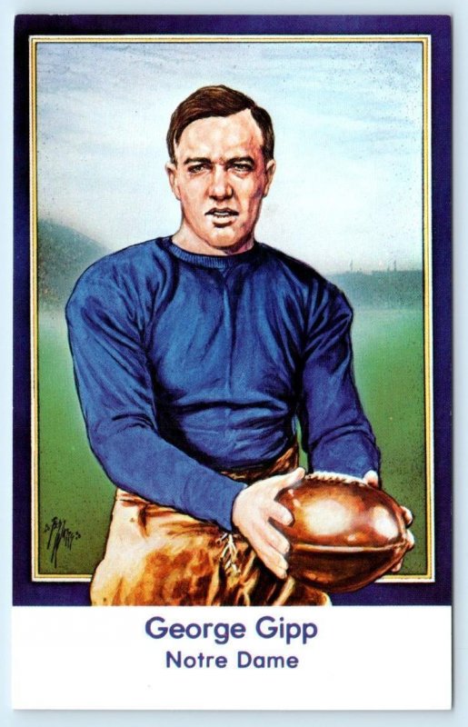 GEORGE GIPP The Gipper NOTRE DAME Football Player - Artist Ted Watts Postcard