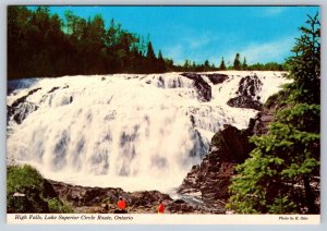 High Falls, Magpie River, Wawa Ontario Canada, Chrome Postcard