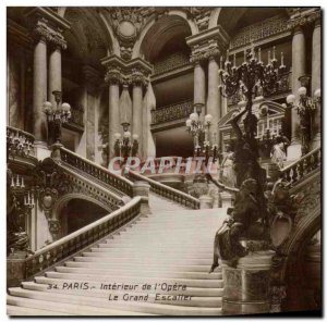 Old Postcard Paris Interior of & # 39Opera Grand Escaller