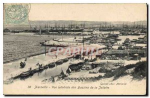 Old Postcard Marseille general view of the Joliette Basins