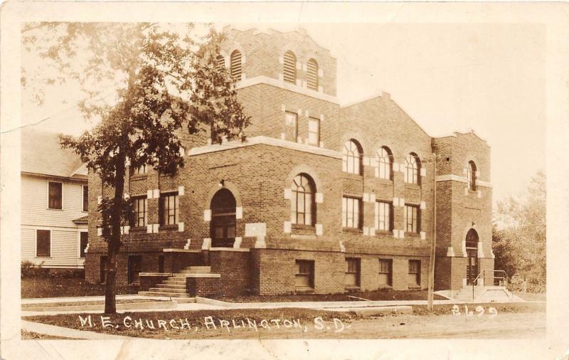 D72/ Arlington South Dakota SD Postcard Real Photo RPPC c20s M.E. Church