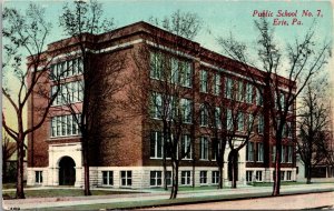 Postcard Public School No. 7 in Erie, Pennsylvania