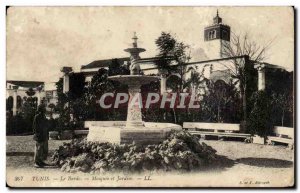 Tunisia Old Postcard Bardo Mosque and gardens