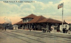 Lehigh Valley R.R. Station, Cortland, NY, USA Railroad Train Depot Unused 