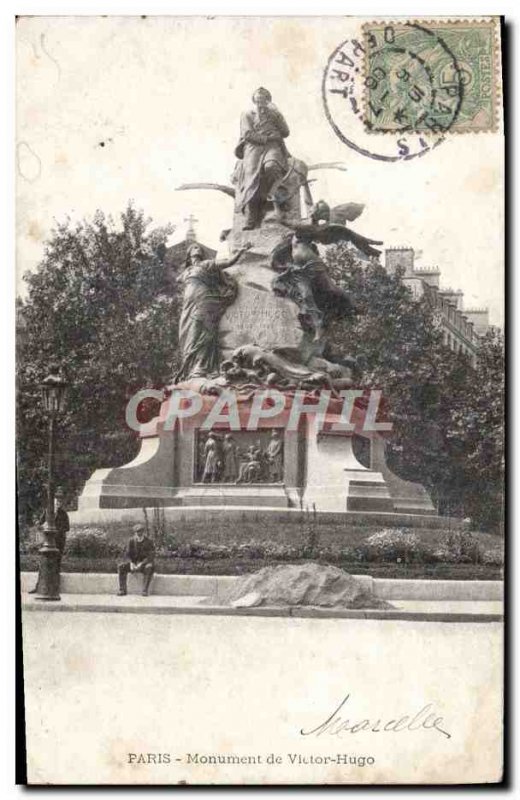 Old Postcard Paris Monument of Victor Hugo