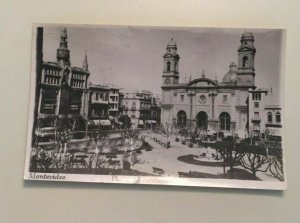 VINTAGE UNUSED REAL PHOTO POSTCARD PLAZA CONSTITUCION MONTEVIDEO URUGUAY