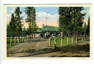 O. S. L. Depot Yellowstone Park Train Railroad Station Haynes Postcard