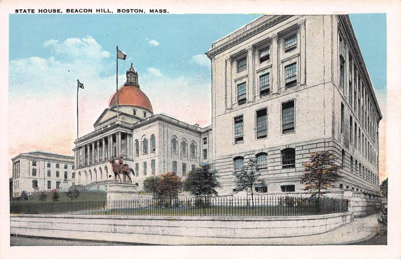 State House, Beacon Hill, Boston, Massachusetts, Early Postcard, Unused