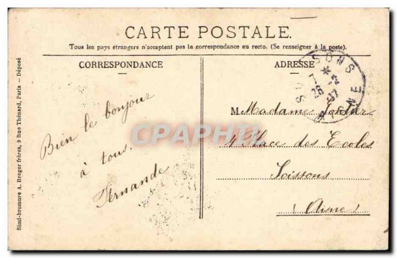 Le Bourget Old Postcard L & # 39eglise made famous by the table d & # 39Alpho...