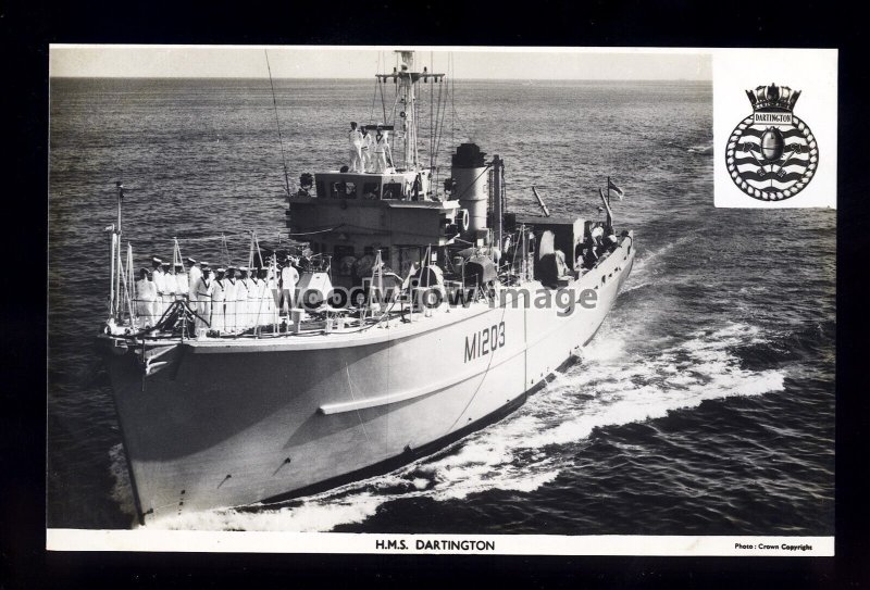 na7228 - Royal Navy Warship - HMS Dartington, M1203 - postcard