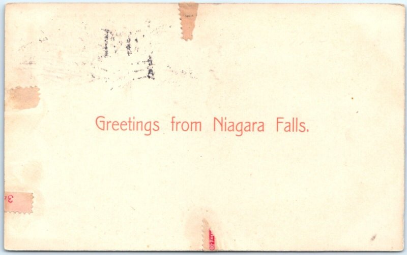 RARE 1905 Greetings from Niagara Falls Litho Photo PC Special Rotograph A137