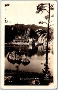 Sylvan Lake South Dakota SD Rock Formation Real Photo RPPC Postcard