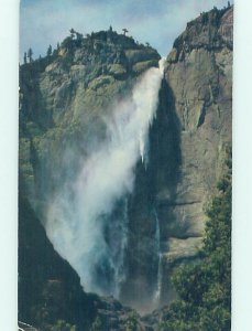 Chrome WATERFALL SCENE Yosemite Park - Near Stockton & Modesto CA AG3881