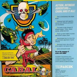 Cabal Arcade Game Flyer Original 1988 Fabtek Promo Artwork War Combat 8.5 x 11