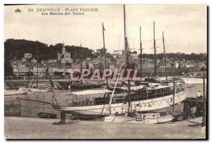 Old Postcard Deauville Beach flower basins Yacht Charter