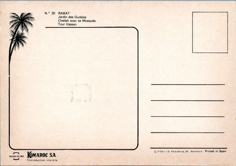 Postcard Map Morocco - Rabat souvenir map multiview