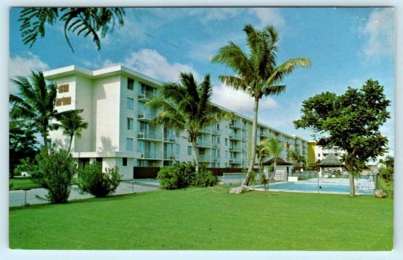 TATUMING, GUAM ~ Tumon Bay GUAM HORIZON HOTEL c1960s-70s Roadside  Postcard