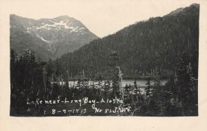 RPPC Lake near Long Bay, Alaska 8-9-1913 Vintage Photo Postcard