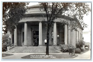 c1940 Post Office Building Exterior View Waukesha Wisconsin RPPC Photo  Postcard