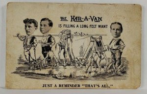 Coffee Advertising The KAR-A-VAN Men Photos Characters Camels 1900s Postcard R8