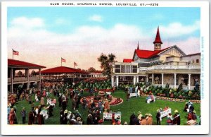 Club House Churchill Downs Louisville Kentucky KY Benches Landdcapes Postcard