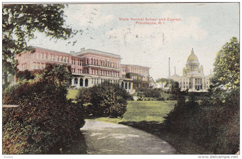 PROVIDENCE, Rhode Island, PU-1910; State Normal School And Capitol