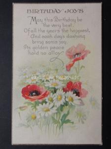 Old Poppies Postcard BIRHDAY JOYS - May This Birthday be the very Best.....