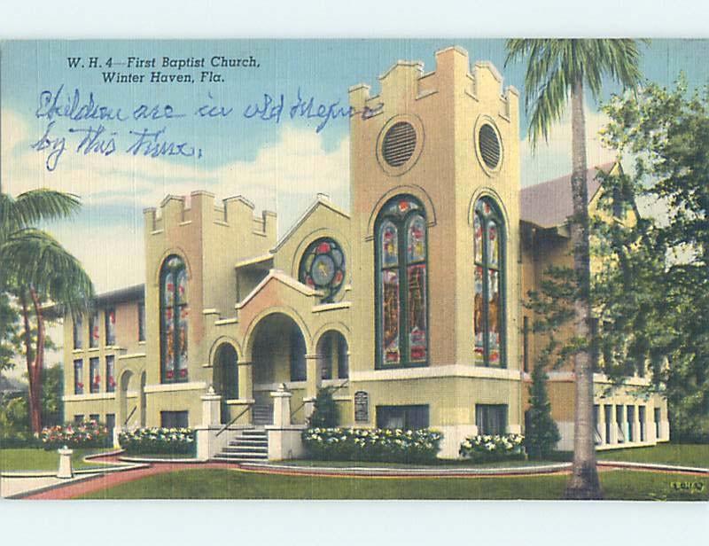 Linen CHURCH SCENE Winter Haven Florida FL A9442