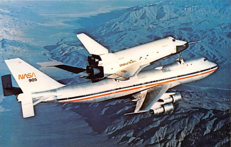 Nassau 747 transporter carries space shuttle orbiter Edwards Air Force Base, ...