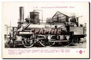 Postcard Old Train Locomotive Machine 393 of the company & # 39ancienne of & ...