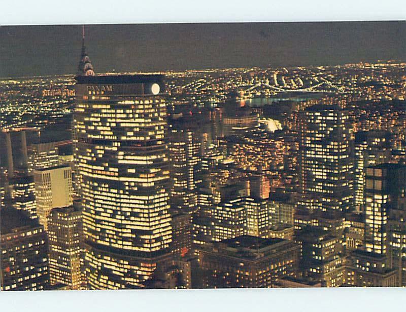 Unused Pre-1980 PAN AM BUILDING NIGHT VIEW New York City NY hn8191