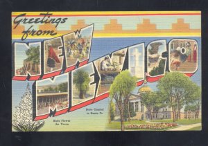 GREETINGS FROM NEW MEXICO N.M. LARGE LETTER LINEN VINTAGE POSTCARD