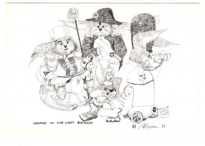 Charge of the Light Brigade, Hupman 1977 Illustration of Dressed Rabbits, Humour