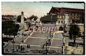 Old Postcard Marseille Staircase Monument De La Gare St Charles