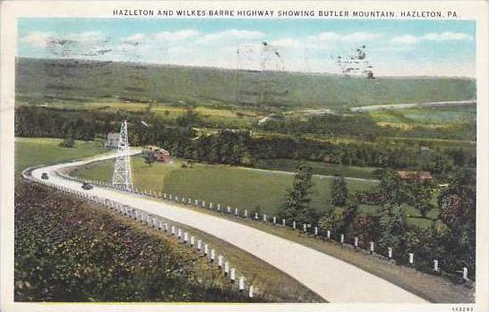 Pennsylvania Hazleton Hazleton And Wilkes Barre Highway Showing Butler Mounta...