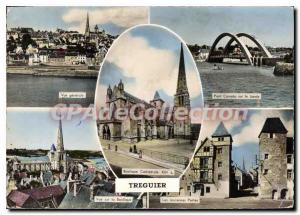 Postcard Old TREGUIER basilica cathedral Bridge Canada