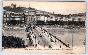 LYON La Pong Lafayette la Place des Cordeliers et Fourviere FRANCE LL. Postcard