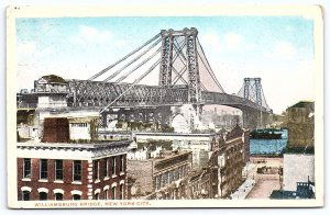 1915 Williamsburg Bridge New York City NYC Historical Landmarks Posted Postcard