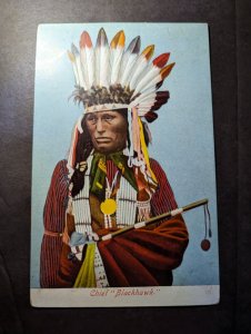 Mint USA Native American Postcard Chief Blackhawk Indian