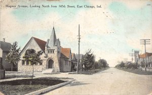 J65/ East Chicago Indiana Postcard c1910  Magoon Ave Church 145th St 319