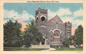 Sioux City Iowa~Grace Methodist Church~1945 Olson News Company Postcard