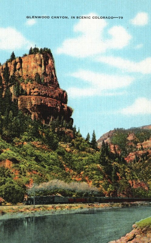 Vintage Postcard Glenwood Canyon Outdoor Recreation Fishing In Scenic Colorado