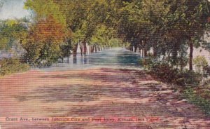 Kansas Grant Avenue Between Junction City & Fort Riley During 1908 Flood