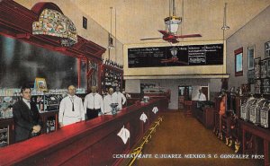 Juarez Mexico Central Cafe Interior Vintage Postcard AA68648